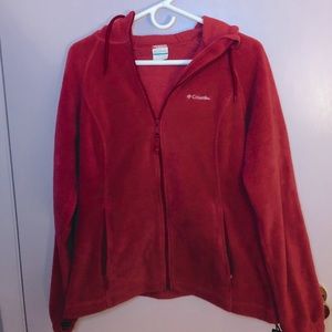 Pink Fleece Columbia Zip Up Jacket